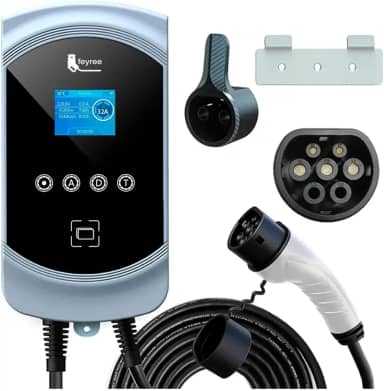 Carregador Portátil para Carro Elétrico, 7,6KW 32A 85-264V Tipo 2, Cabo 5M, Carregamento Interno/Externo, Wi-Fi, Carregador EV Tipo 2 para Carros