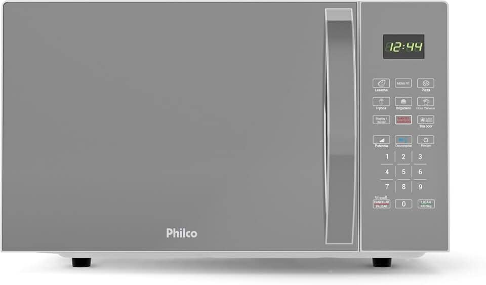Micro-ondas Philco 28L Prata Espelhado Pintura Limpa Fácil PMO30S 127V
