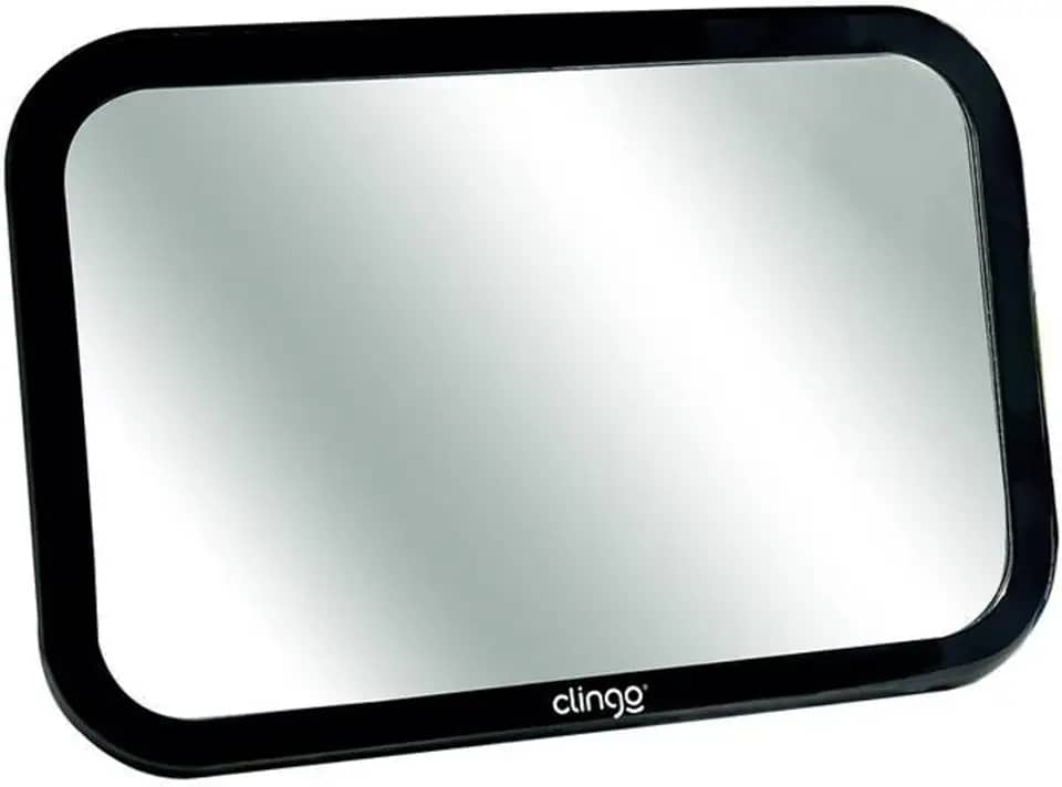 Clingo Espelho Retrovisor Retangular Square Para Auto Preto Tamanho Único
