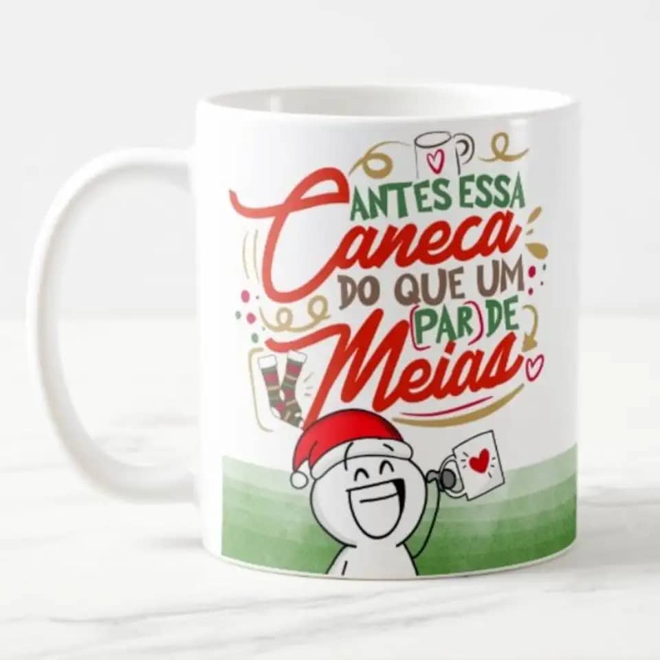 Caneca Amigo Secreto Amigo da Onça Inimigo Oculto Zueira Com Bonequinhos