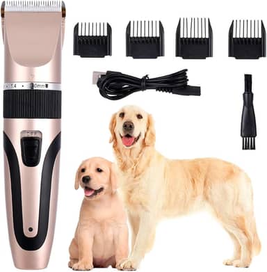 Kit Máquina de Tosa Higiênica Kemei KM-1053 Pet Profissional + Acessórios para Cães Gatos, USB