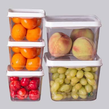 Kit 5 Potes de Plásticos Multiuso Chef Pro Meal Prep Fresh BPA Free - Paramount