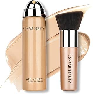 LOKFAR Spray de Base AirBrush, Névoa Sedosa, Conjunto de Maquiagem Com Pincel, Cobertura Total para Acabamento Suave e Radiante, Fórmula Respirável e Hidratante Leve | #02 Nude