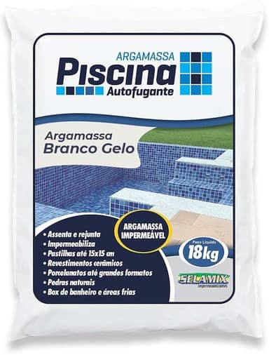 Argamassa Piscina Aut. Impermeável Cor Branco Gelo 18Kg