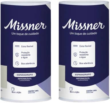 Esparadrapo Tape Impermeável Extra Flexível Branco 10 cm x 4,5 m - Kit com 2 Unidades