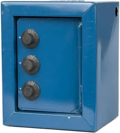 Mini Cofre Com Segredo Senha Para Moedas Notas Cofrinho (AZUL MARINHO)