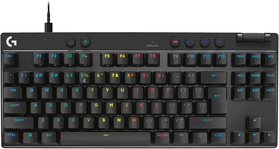 Teclado Gamer Com Fio Logitech G PRO X TKL RAPID com layout US, Switches Magnético- analógicos, Modo Rapid Trigger, Acionamento Ajustável, e RGB LIGHTSYNC - Preto