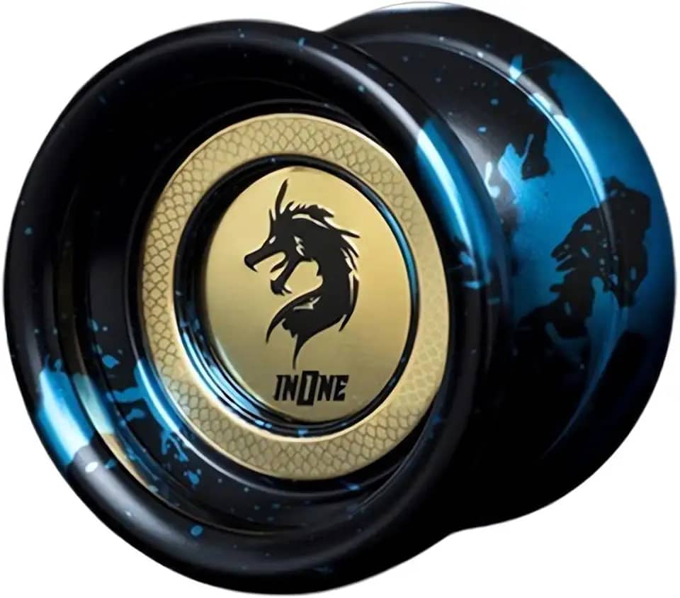 Ioiô Profissional Sem Resposta, Liga Metálica, Design Borboleta, Colorido Galaxy (Dragão-Azul-Preto)