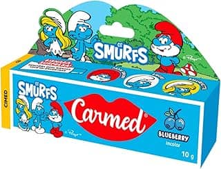 Carmed Smurfs Blueberry Incolor Surpresa Protetor Hidratante Labial Lip Balm Bálsamo Bisnaga 10g
