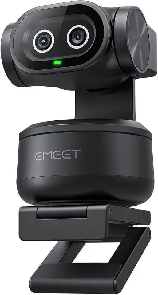 EMEET PIXY Dual-Camera AI-Powered PTZ Camera 4K, AI Tracking, PDAF&AI Autofocus 0.2s, 1/2.55'' Sensor, 3 Mics, Presets, Gesture Control, 4K Webcam for Streaming and OBS/Twitch/Switch 2 Compatible