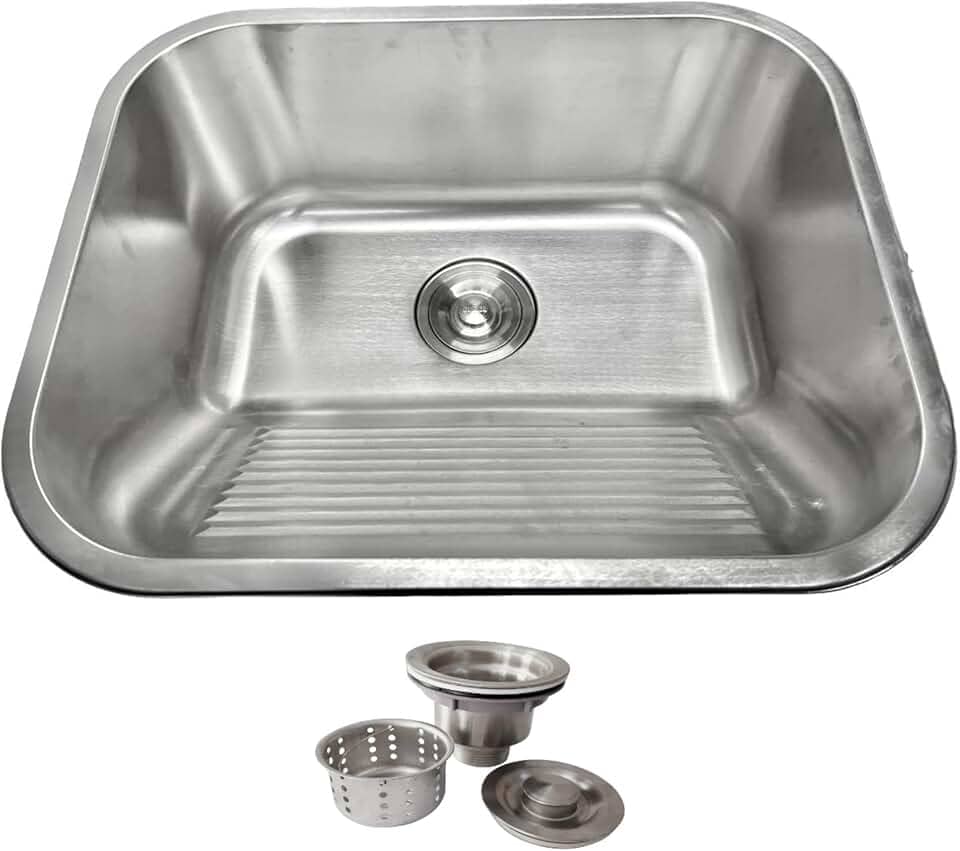 Tanque Lavanderia Escovado 44x44 Aço Inoxidável 304 Premium