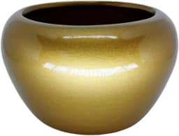 Cachepot Vasinhos Para Arranjo Vaso Centro de Mesa Cerâmica Orquídea Suculentas Tam M (Ouro)