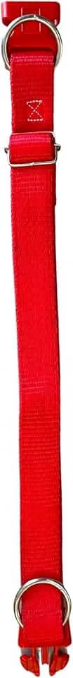 Coleira Para Cachorros Reforçada, N.0, Coleira Ajustável de 26 até 42cm,Dupla Simples,Passeio e Viagem,Confortável e Resistente,Vermelho