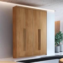 Guarda Roupa Solteiro 4 Portas 2 Gavetas Veracruz Naturalle