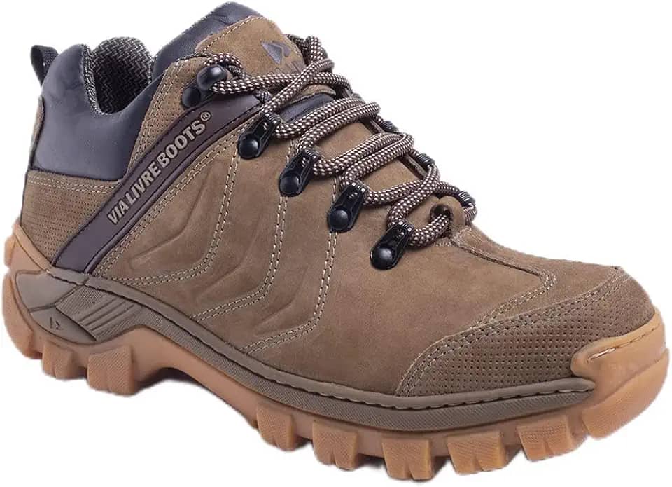 Tênis Adventure San Diego S2, Couro Sintético, Palmilha em Gel, Resistente à Água, Marrom, para Trilha e Caminhada