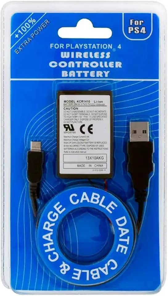 Bateria Recarregavel Para Controle Manete Playstation 4 Play Ps4 Dualshock 2000mah + Cabo Carregador Usb