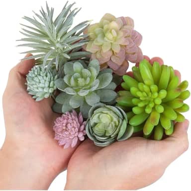 Kit c/10 Suculentas Artificiais Decorativas Sortidas