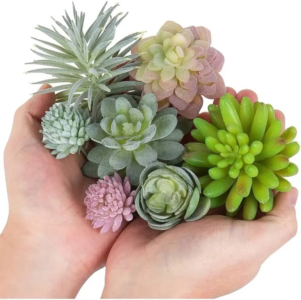 Kit c/10 Suculentas Artificiais Decorativas Sortidas