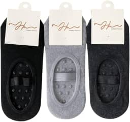 kit Meia Sapatilha para Yoga e Pilates Premium, Antiderrapante com Silicone, cores escuras