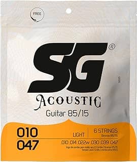 Encordoamento 010 SG Aço Bronze 85 15 para Violão