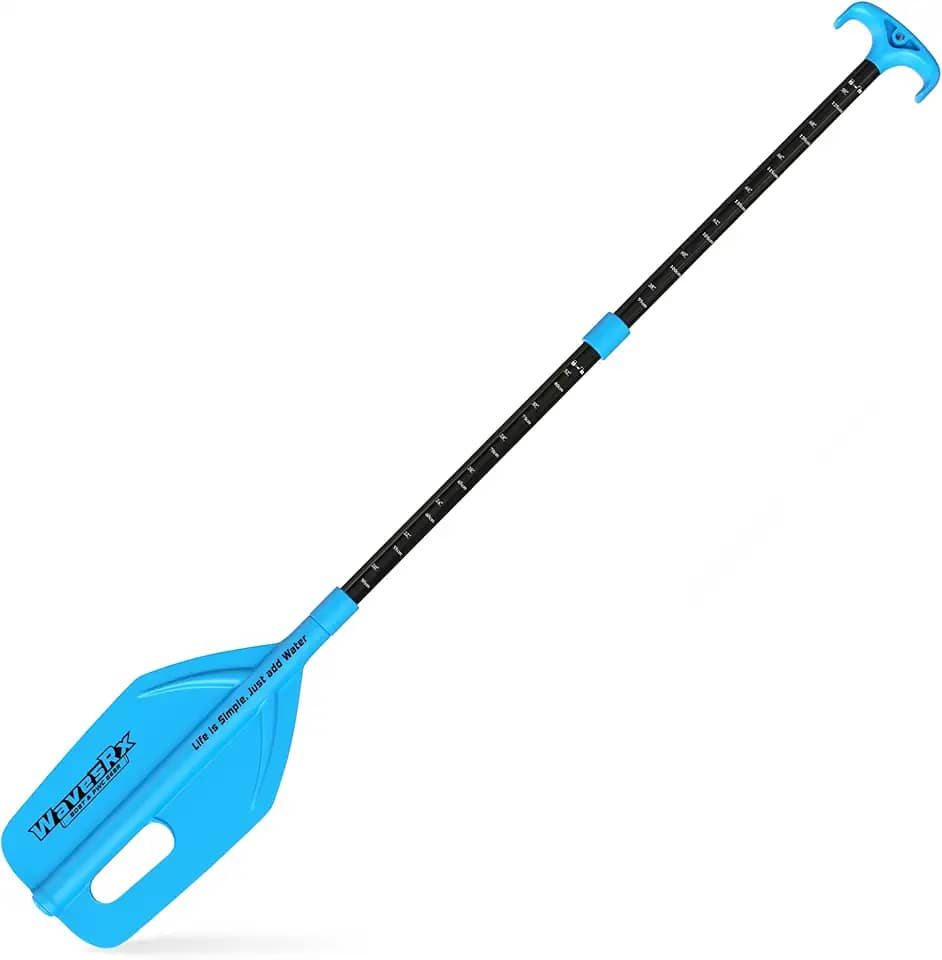 WAVESRX Remo telescópico com gancho de ancoragem e medidor de profundidade - Remo de emergência dobrável ajustável de 61 a 137 cm para jet ski, barco, PWC, caiaque, canoa, bote inflável - acessórios