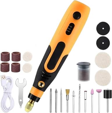 Micro Mini Retifica Portátil Recarregável à Bateria para Artesanato 75 Peças