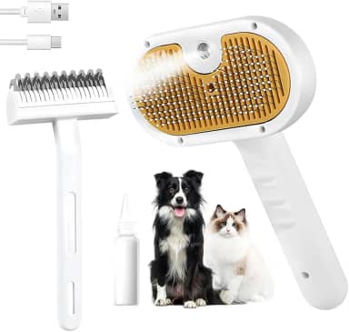 Escova a Vapor para Gatos, Kit de Escova a Vapor 3-em-1 para Pets