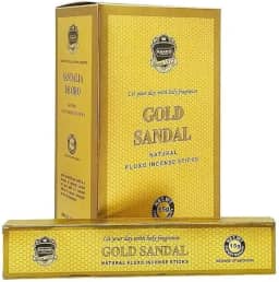 Incenso Anand Massala Gold Sandal, Fragrância de Sândalo, Linha Tradicional Hindu Premium