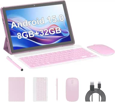 Tablet Android 15, tablets de 10 polegadas, 18 GB de RAM + 128 GB de ROM/2 TB expansível, tablets 2 em 1 com capa para teclado, tela IPS 1280 x 800, Wi-Fi 5G, câmera dupla, bateria de 6000 mAh BT5