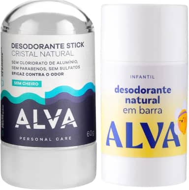 Kit Cristal Alva 60g + Desodorante infantil Camomila Vegano 33g