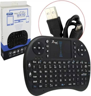 Mini Teclado Sem Fio Com Touch Kp-2031a Para ps4 xbox SmartTv netflix (Preto)