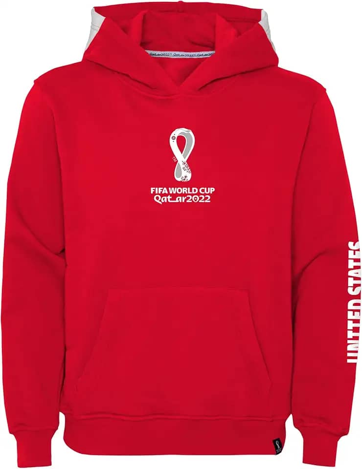 Moletom feminino padrão padrão de lã Copa do Mundo FIFA, vermelho, grande