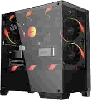 PCYES ForceField TWR Black Vulcan - GFFTWRBV: Gabinete Gamer Mid-tower com Vidro Temperado e Suporte para até 9 Fans de 120mm