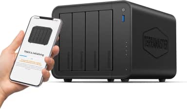 TERRAMASTER Armazenamento NAS de 2/4 baias – CPU Intel x86 Quad-Core, 4 GB de RAM, LAN de 2,5 GbE, servidor multimídia de armazenamento conectado à rede para usuários domésticos (sem disco) (4