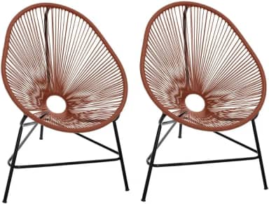 Cadeira de balanço para exterior – ideal para varandas, pátios e jardins, concebida para proporcionar conforto(Terracota)