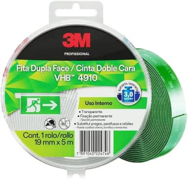VHB, 3M, Fita Dupla Face, 4910, Transparente, 19mm x 5m