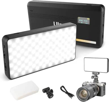 ULANZI VL200 iluminação para video, led portatil, luz de mini câmera recarregável tipo C de 5000 mAh, iluminação superbrilhante de 2500-9000 K para fotos e vídeos, luz de preenchimento