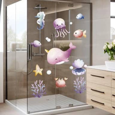 Papel de Parede Fundo do Mar Lavável Seguro Ideal para Piscina, Box Banheiro ou Quarto Infantil Criativo para Menina e Menino