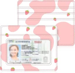 Carteira Fina Minimalista com Bolso Frontal, Proteção RFID, Janela para Identidade, Unissex, Couro Vegano, Rosa, Geométrico, Moderno
