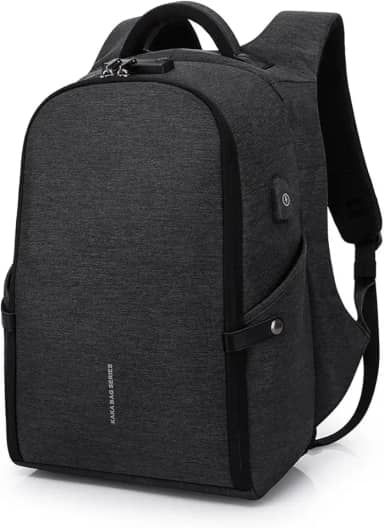BANGE Mochila Antifurto Impermeável Para Notebooks de Até 15.6 Polegadas e Tablets Possui Cadeado de Código e Trava Acabamento Resistente Qualidade Premium - Preta