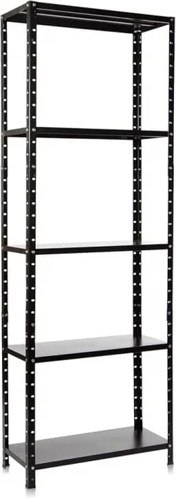 Estante de Aço, 5 Prateleiras, Estrutura Metálica Ajustável, Preta, Ideal para Casa,Escritório, Dispensa
