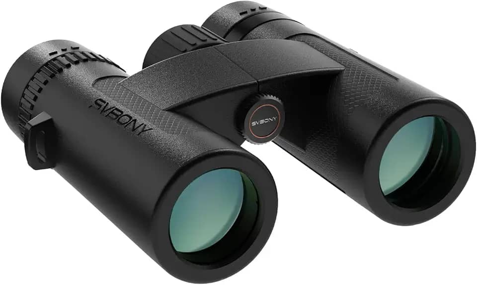 SVBONY Binóculos SV202 8x32 ED atualizado, binóculos com lentes objetivas de dispersão extra baixa para observação de pássaros, sistema óptico BAK4 e FMC, ângulo de visão amplo, impermeável IPX7 para