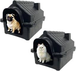 2x Casinhas Pet Cachorro Gato Conforto e Segurança Casa N1 (Preto, N1)