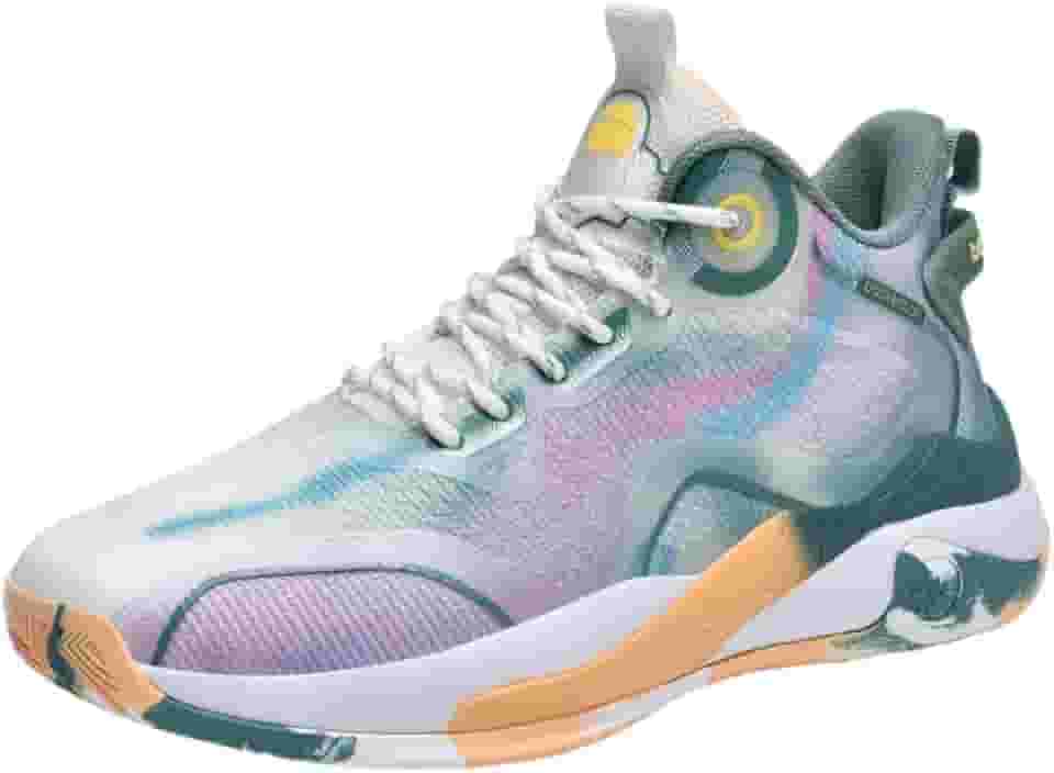 Tênis de basquete masculino de cano médio com cadarço e cadarço, botas de basquete para treino Equipamento de basquetebol