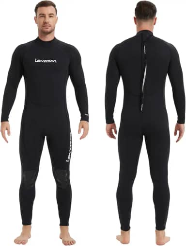 Lemorecn (16 tamanhos) Macacão masculino de neoprene de 3/2 mm e 5/4 mm para mergulho de corpo inteiro para homens