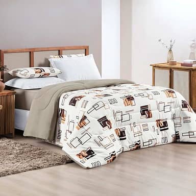 Edredom Dupla Face de Malha 100% Algodão de Alta Costura - Premium (AVELÃ, King (2,60m x 2,40m))