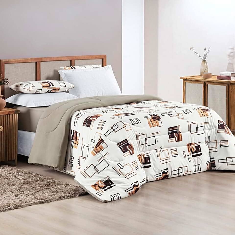 Edredom Dupla Face de Malha 100% Algodão de Alta Costura - Premium (AVELÃ, King (2,60m x 2,40m))