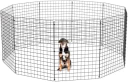 Cercado Móvel Pet Grande Dobrável para Cachorros Pequeno e Médio Porte Coelho 80cm Altura Cercadinho Articulado Portátil (PRETO, 10 TELAS)