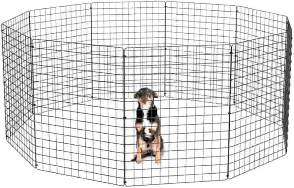 Cercado Móvel Pet Grande Dobrável para Cachorros Pequeno e Médio Porte Coelho 80cm Altura Cercadinho Articulado Portátil (PRETO, 10 TELAS)