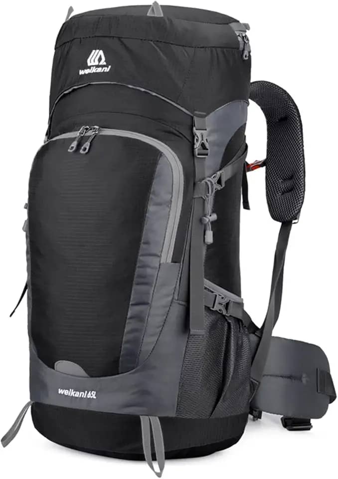 ERYUE mochila de caminhada,Mochila de caminhada 65L resistente à água com capa de chuva Mochila de viagem esportiva ao ar livre para camping escalada montanhismo